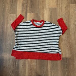 White Birch Red and Gray Knit Sweater